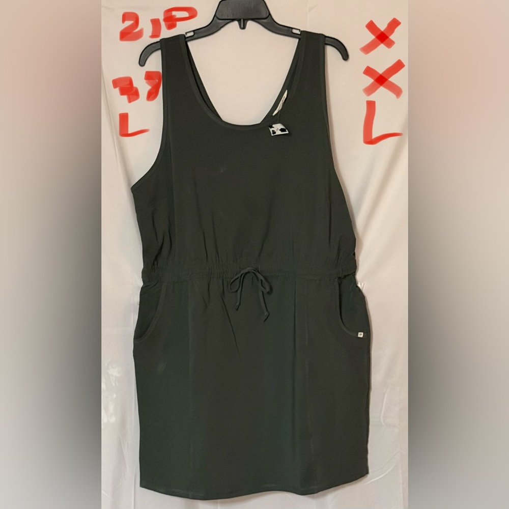 Marika Green Sleeveless Drawstring Waist Midi Active Dress